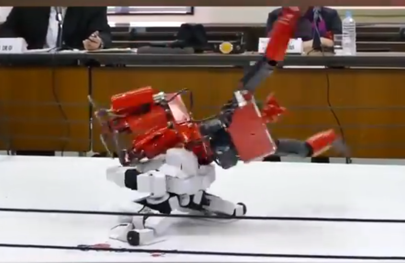 Маленький против дылды - кто кого? Жаркая битва роботов в Японии