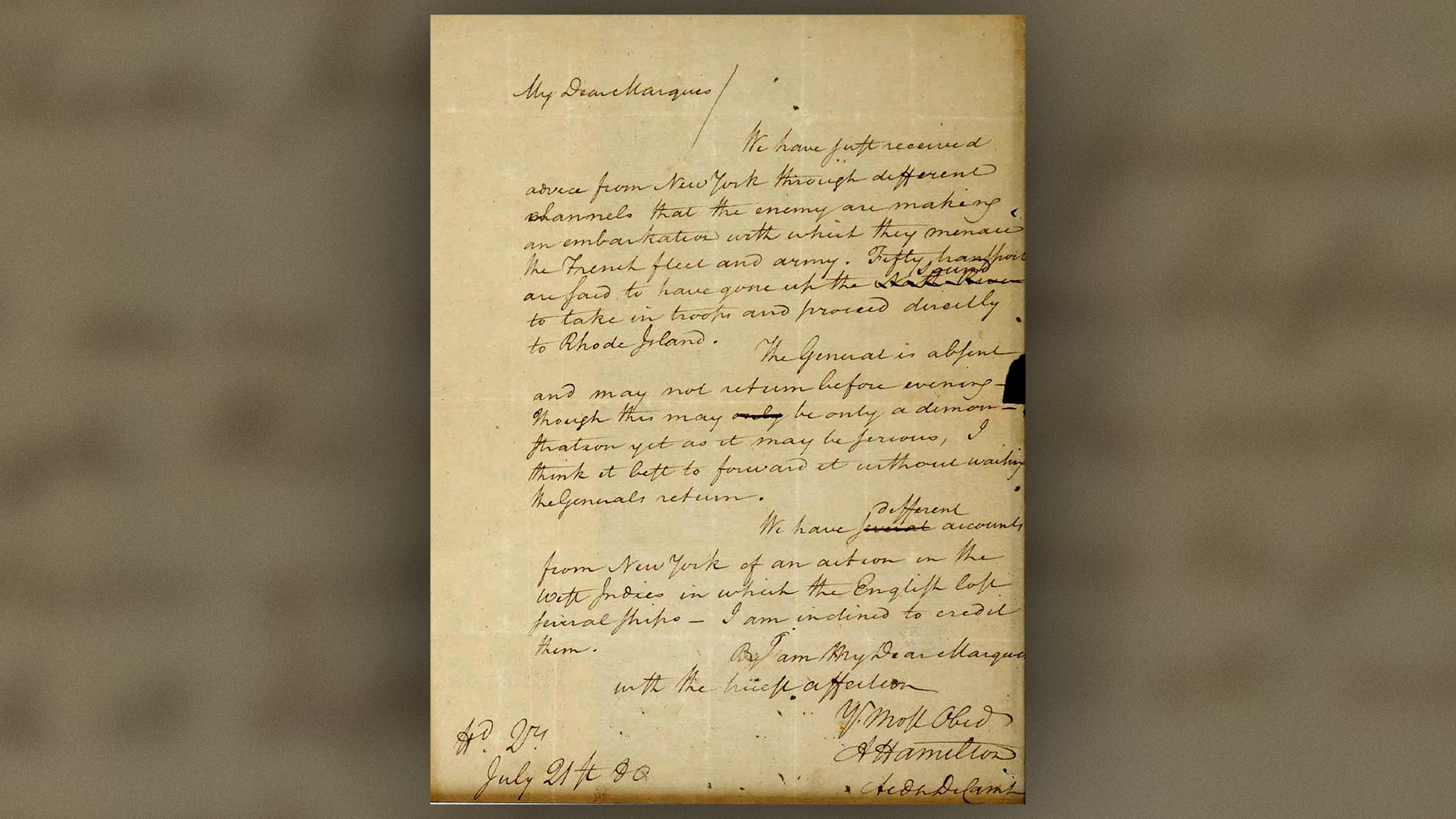 Украденное 60 лет назад письмо Александра Гамильтона вернулось в архив.Вокруг Света. Украина