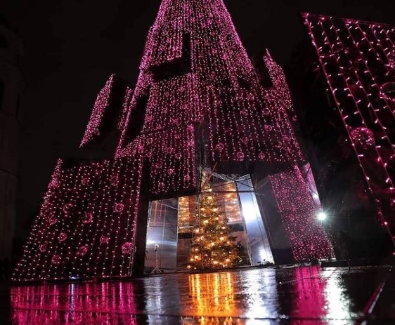 Рождественская ель в Вильнюсе стала самой красивой в Европе