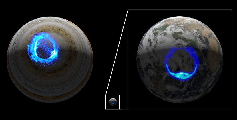 Juno впервые снял полярное сияние на Юпитере вблизи.Вокруг Света. Украина