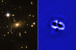 Астрономы заметили в далеком скоплении галактик четыре загадочные полости