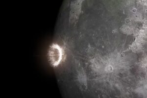 Как астероиды врезаются в Луну: видео